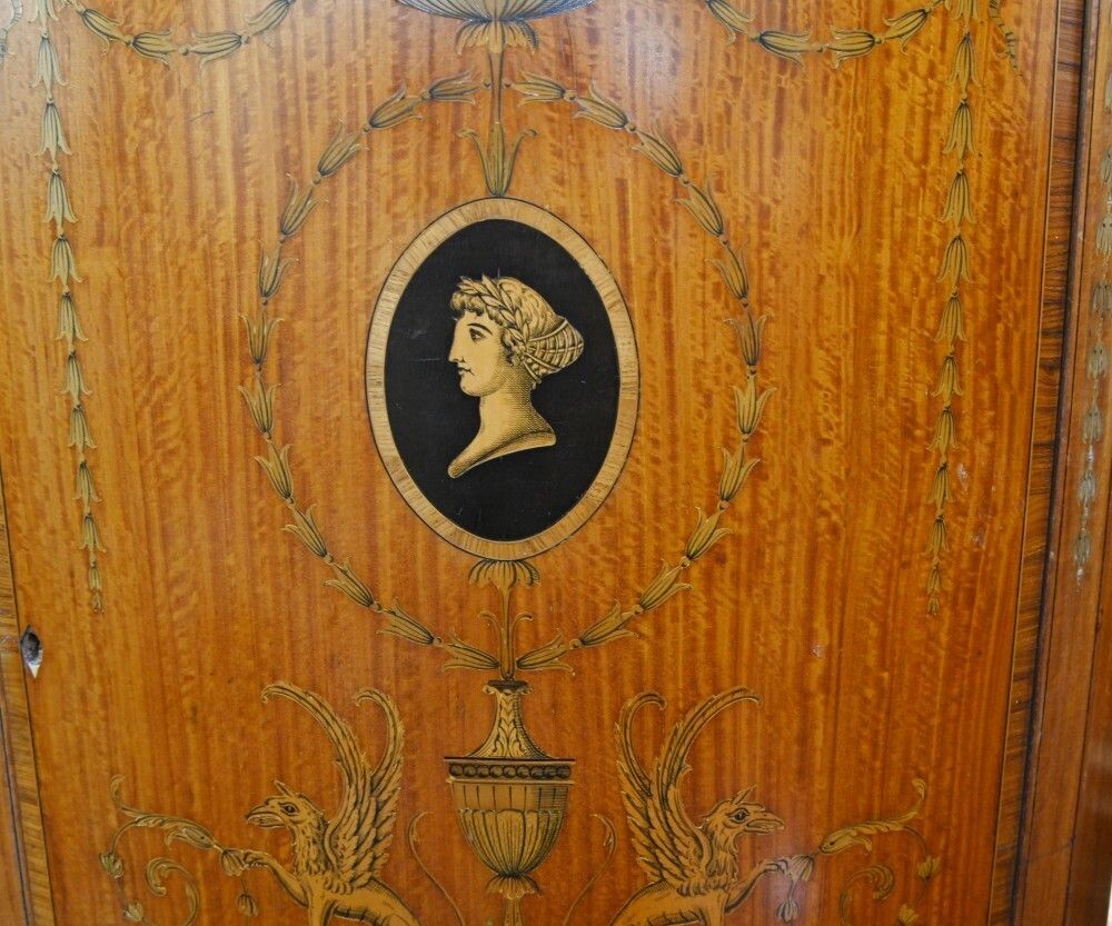 Regency Demi Lune Cabinet Classical Adams Satinwood photo vinterior