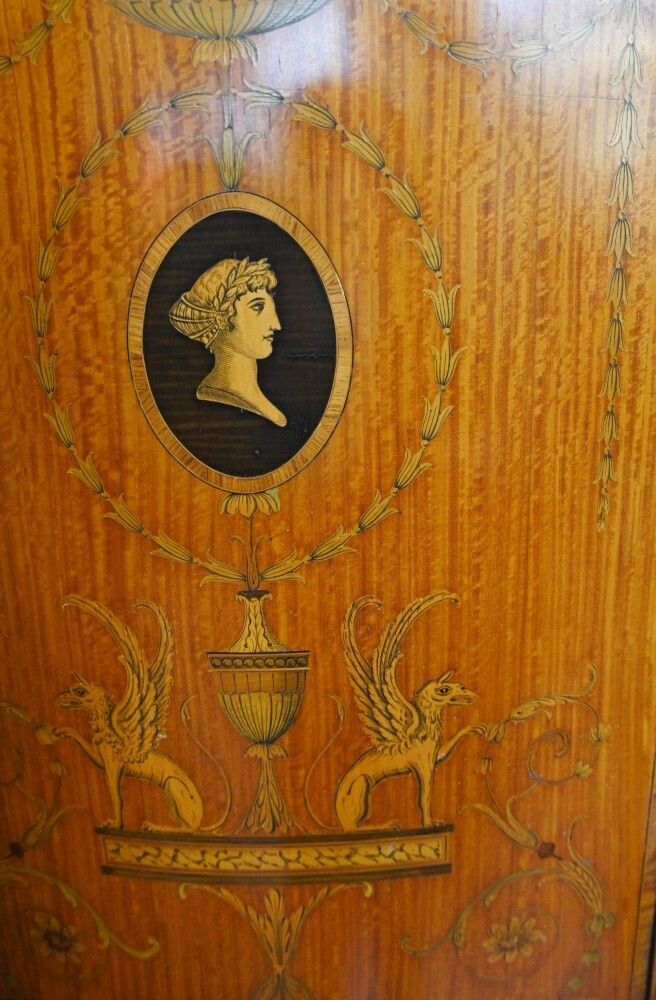 7995.0 Regency Demi Lune Cabinet Classical Adams Satinwood photo