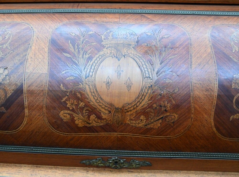 French Empire Roll Top Desk Bureau De Roi 1860 photo buy