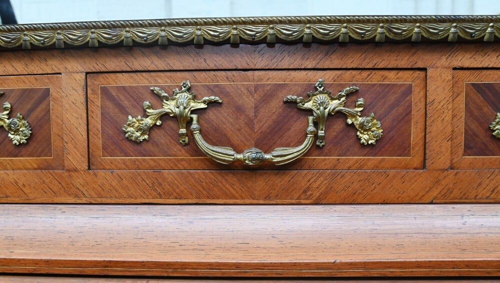 French Empire Roll Top Desk Bureau De Roi 1860 photo vintage
