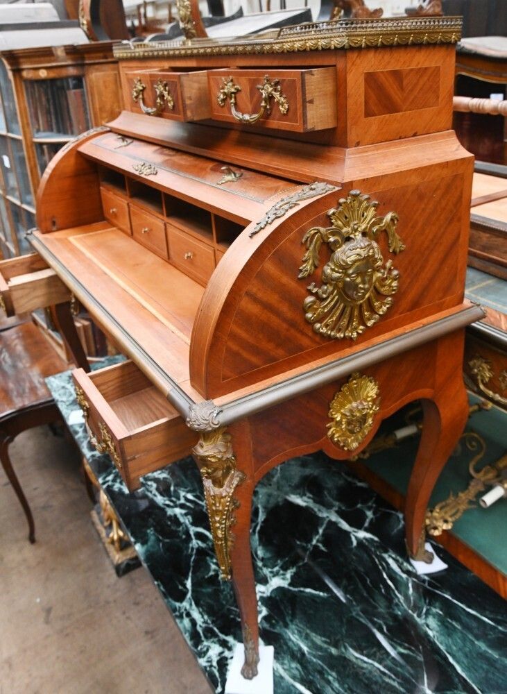 photo for sale French Empire Roll Top Desk Bureau De Roi 1860