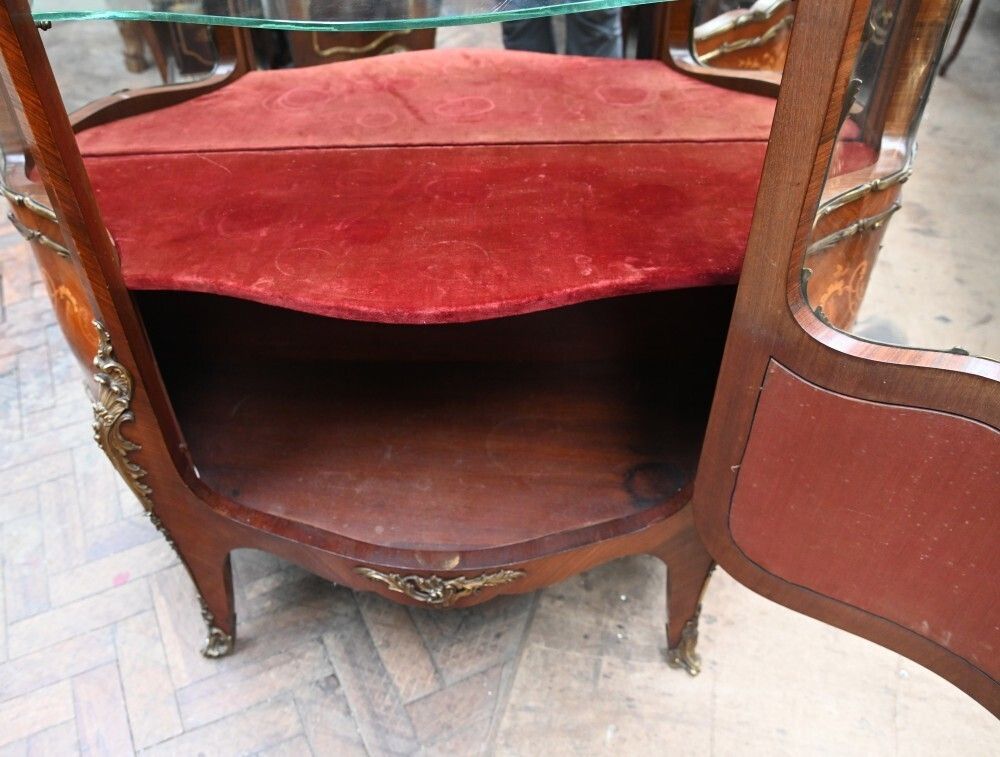photo furniture Antique French Vitrine Display Cabinet Inlay 1860