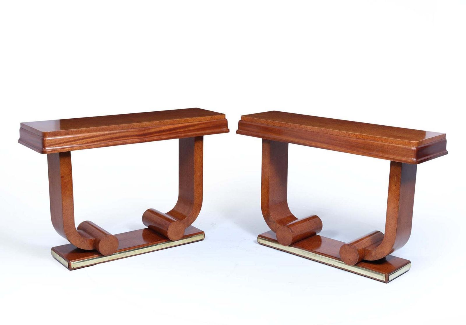 Pair Of French Art Deco Console Tables In Amboyna C1925 photo furniture