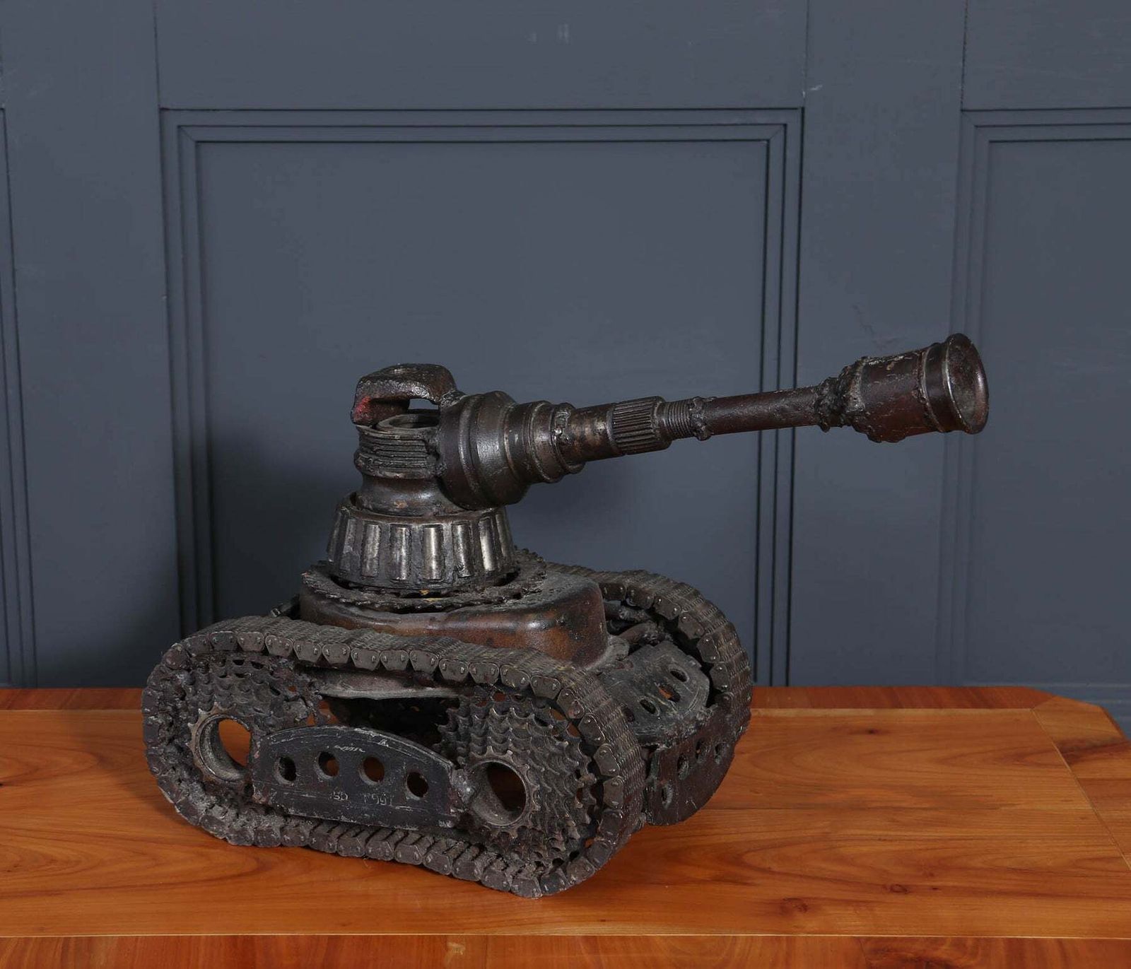 Metal Art Of A Tank C1970, 1970s photo Home Decor