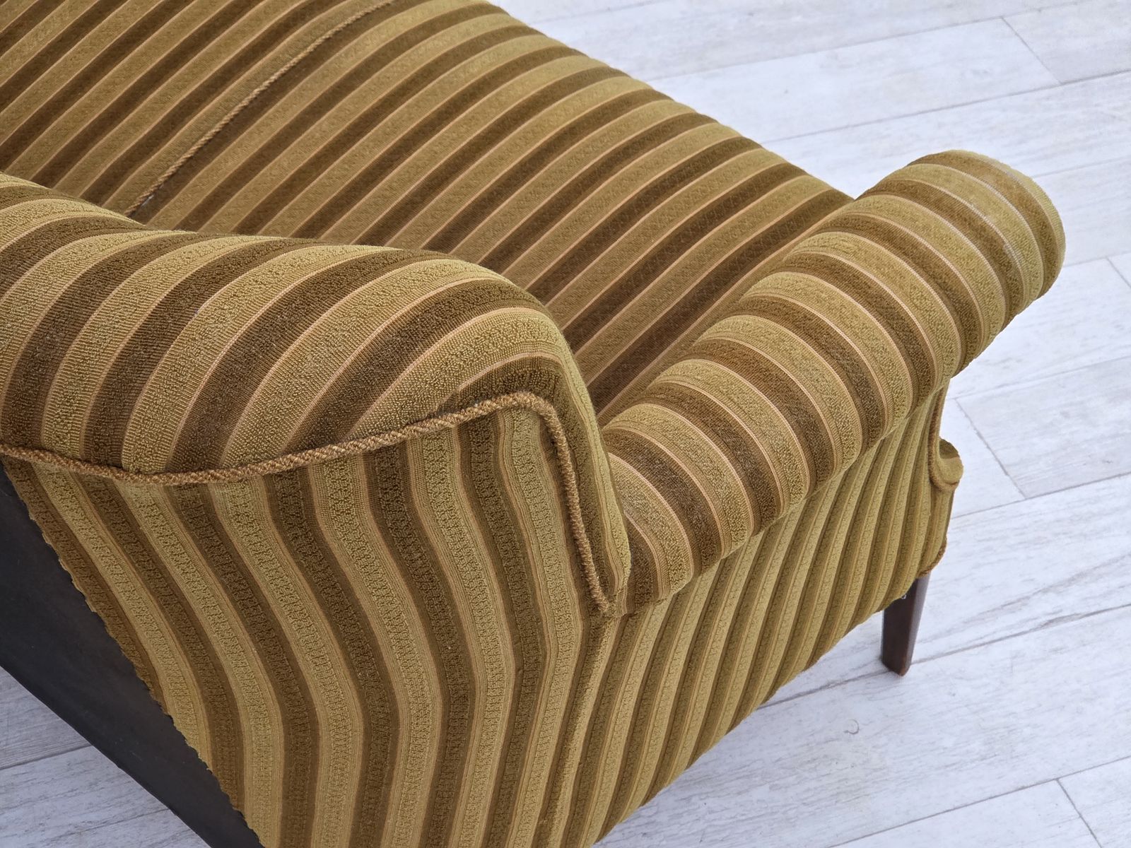 1960s, 3 Seater Danish Sofa, Green Furniture Wool, Original Condition. photo 1650.0