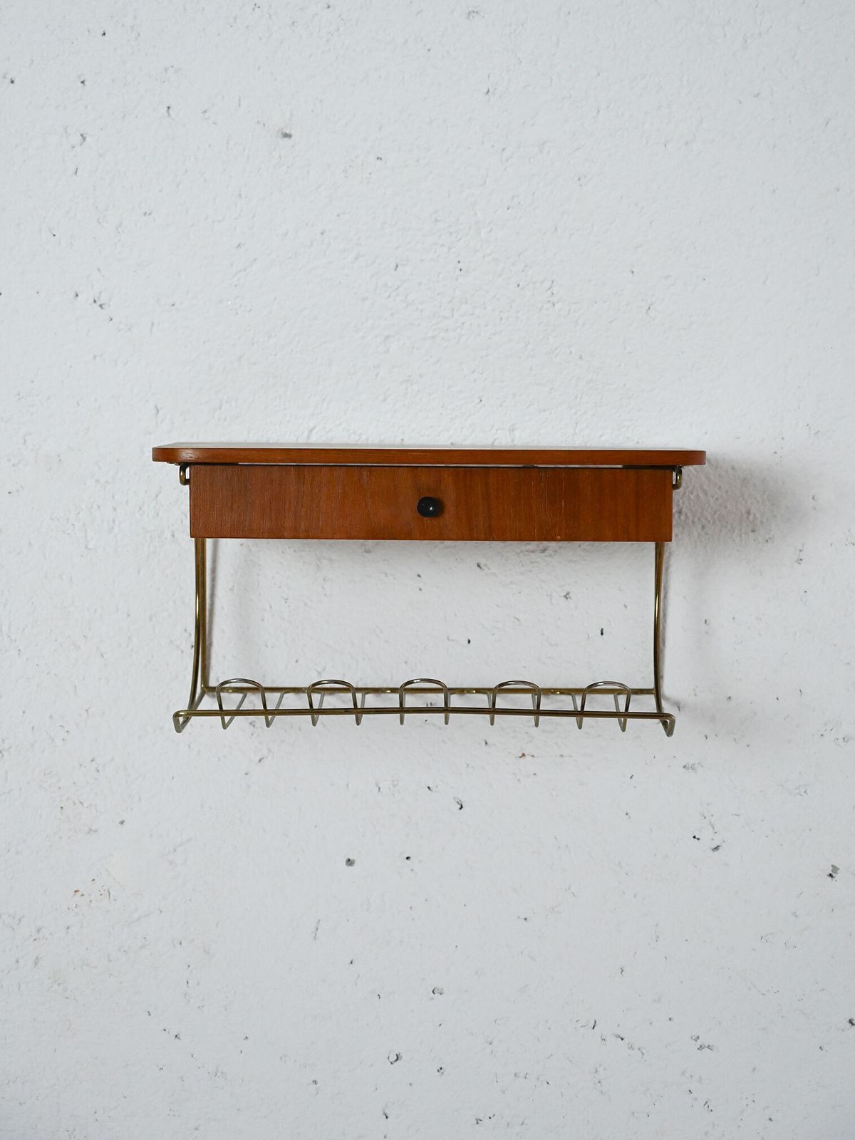 1960s Suspended Bedside Table, Vintage photo furniture