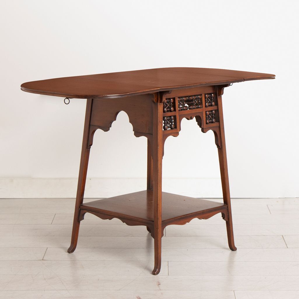 Anglo Moresque Mahogany Occasional Table With Drop Flaps By Liberty & Co. C.1890 photo furniture