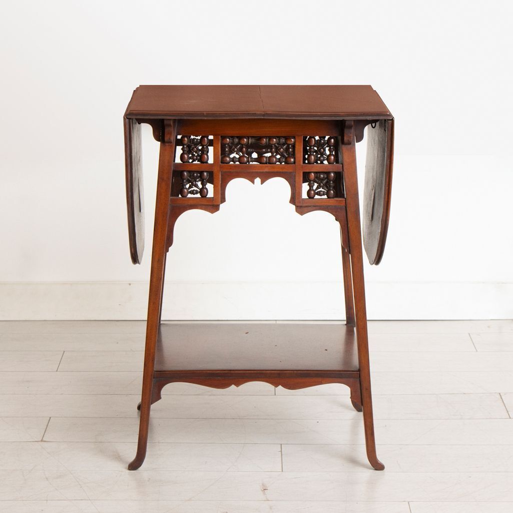 Anglo Moresque Mahogany Occasional Table With Drop Flaps By Liberty & Co. C.1890 photo for sale