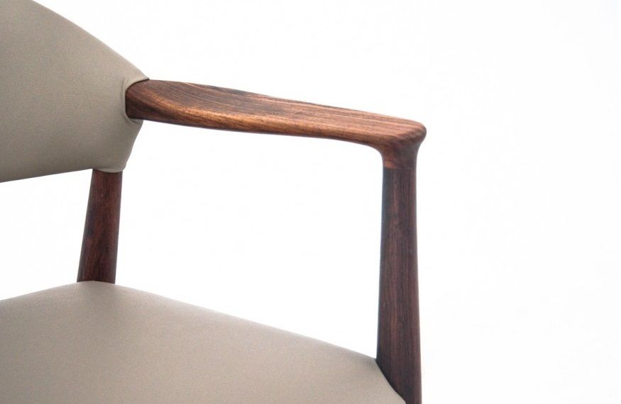 Scandinavian Modern Beige Leather Armchair, Denmark, 1960s. After Restoration. photo Furniture