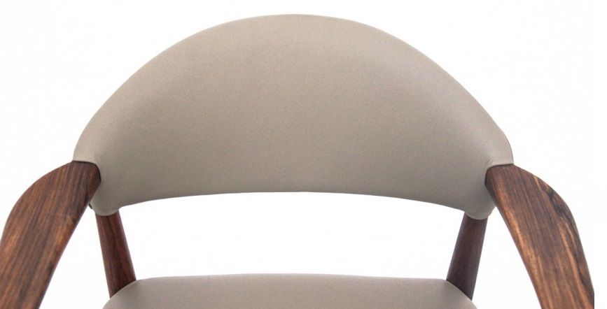 Scandinavian Modern Beige Leather Armchair, Denmark, 1960s. After Restoration. photo 850.0