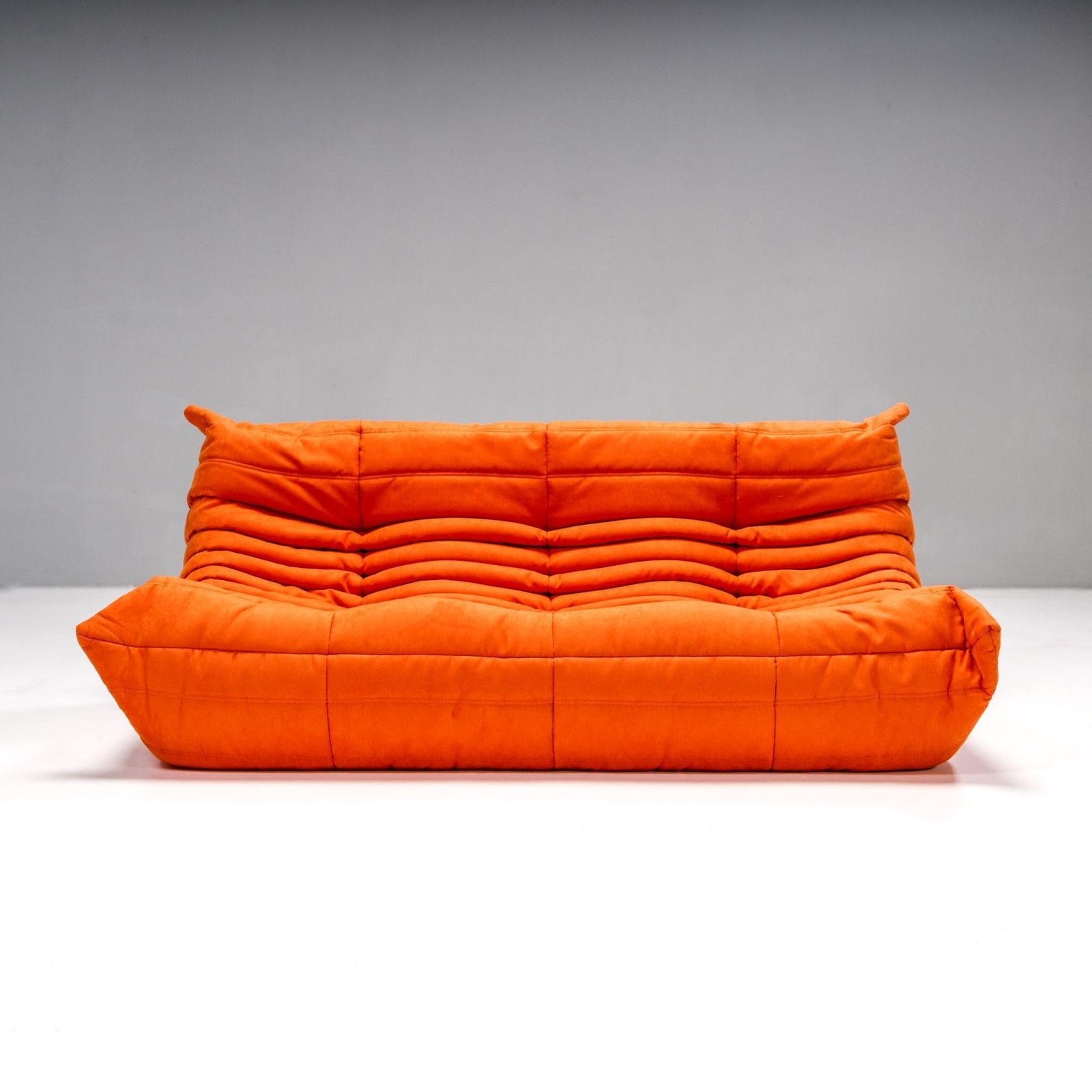 photo vintage Ligne Roset By Michel Ducaroy Togo Orange Modular Sofa, Set Of Five
