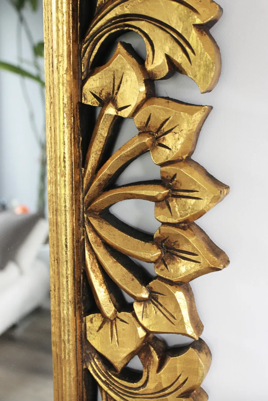 Naturesco   Baroque Wall Mirror Gold Antique   Baroque Wooden Frame Wooden Gold 150 Cm X 80 Cm photo furniture