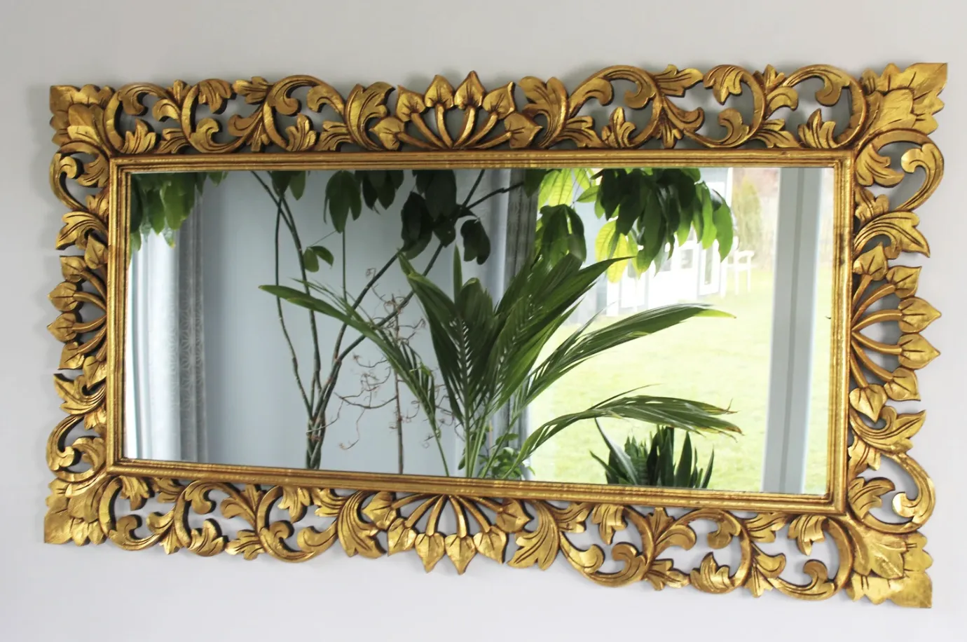 Naturesco   Baroque Wall Mirror Gold Antique   Baroque Wooden Frame Wooden Gold 150 Cm X 80 Cm