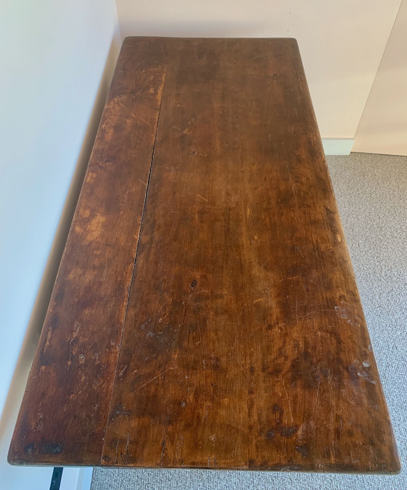Antique French Farmhouse Refectory Dining Table With Drawers photo furniture