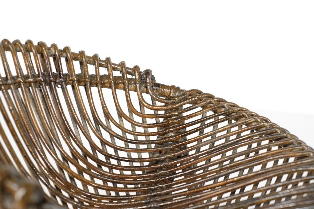 Stool In Rattan Style Franco Albini Italy, 1960s. photo buy