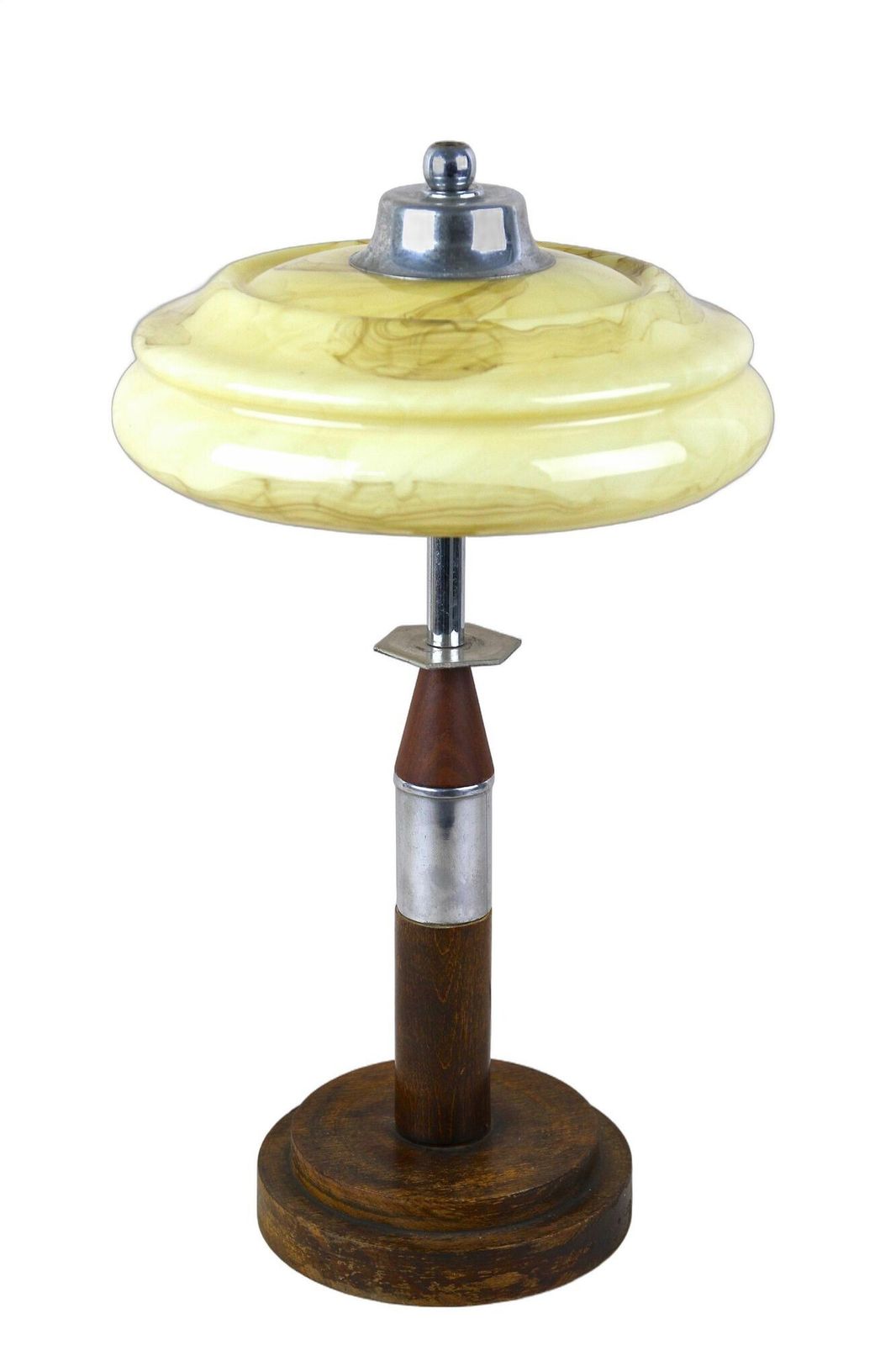 Art Deco Table Lamp With Glass Lampshade, 20th Century, Austria Ca. 1930