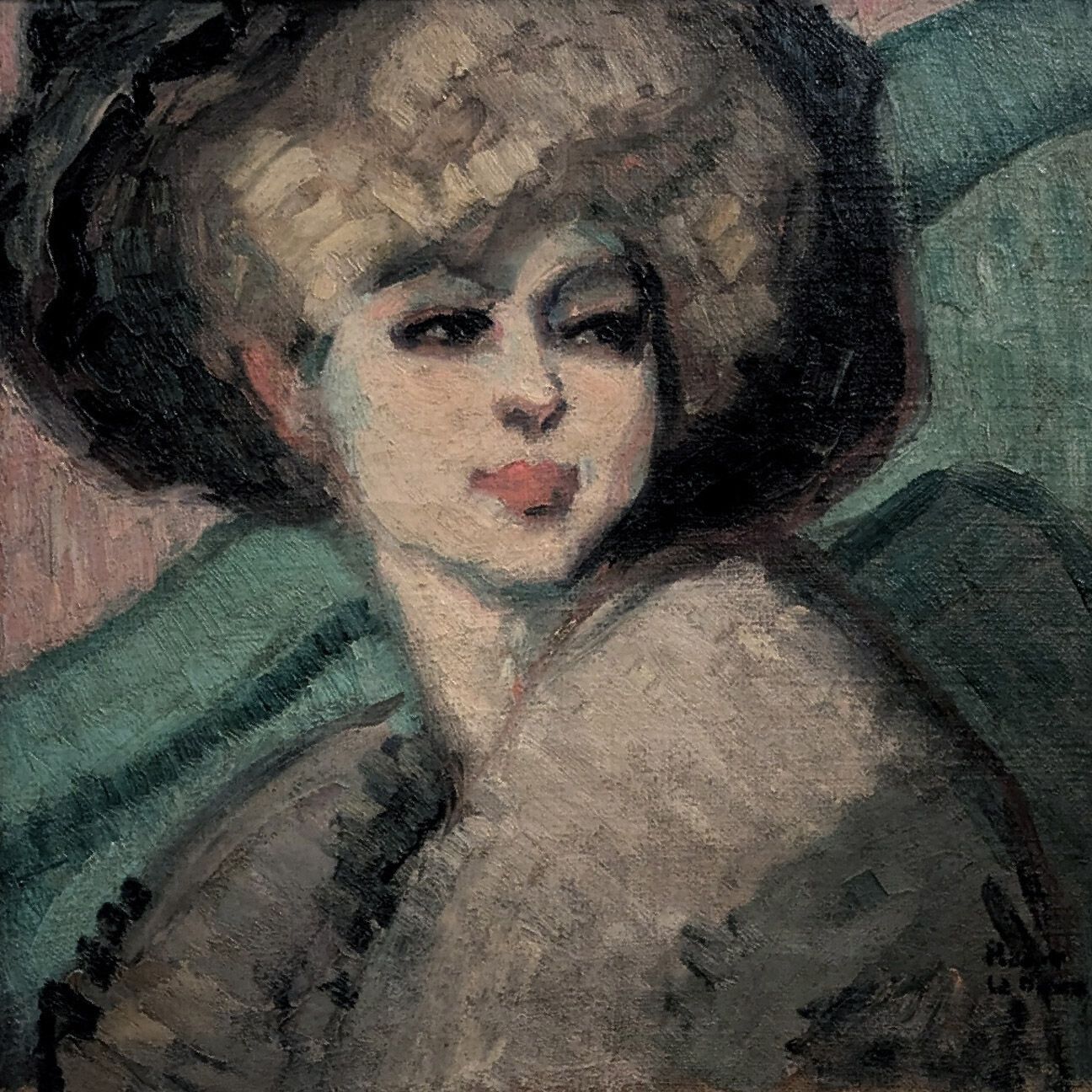 Charles Picart Le Doux (1881 1959) 'Blonde Au Chapeau' photo furniture