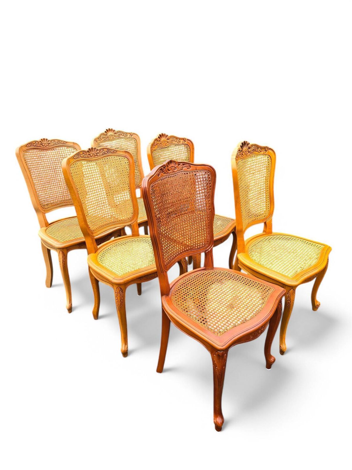 Set Of 6 Louis XV Style Cherry Wood Chairs photo 298.0