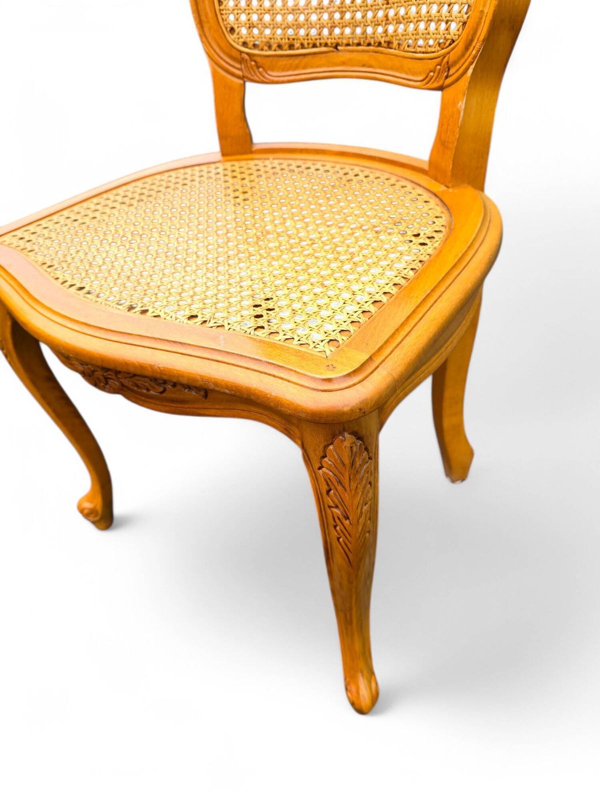 Furniture Set Of 6 Louis XV Style Cherry Wood Chairs photo