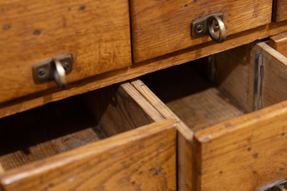 photo furniture Vintage Shop Haberdashery Cabinet With Rolling Ladder