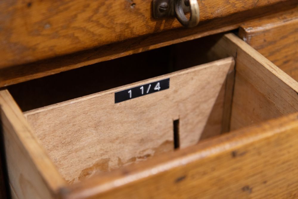 photo buy Vintage Shop Haberdashery Cabinet With Rolling Ladder