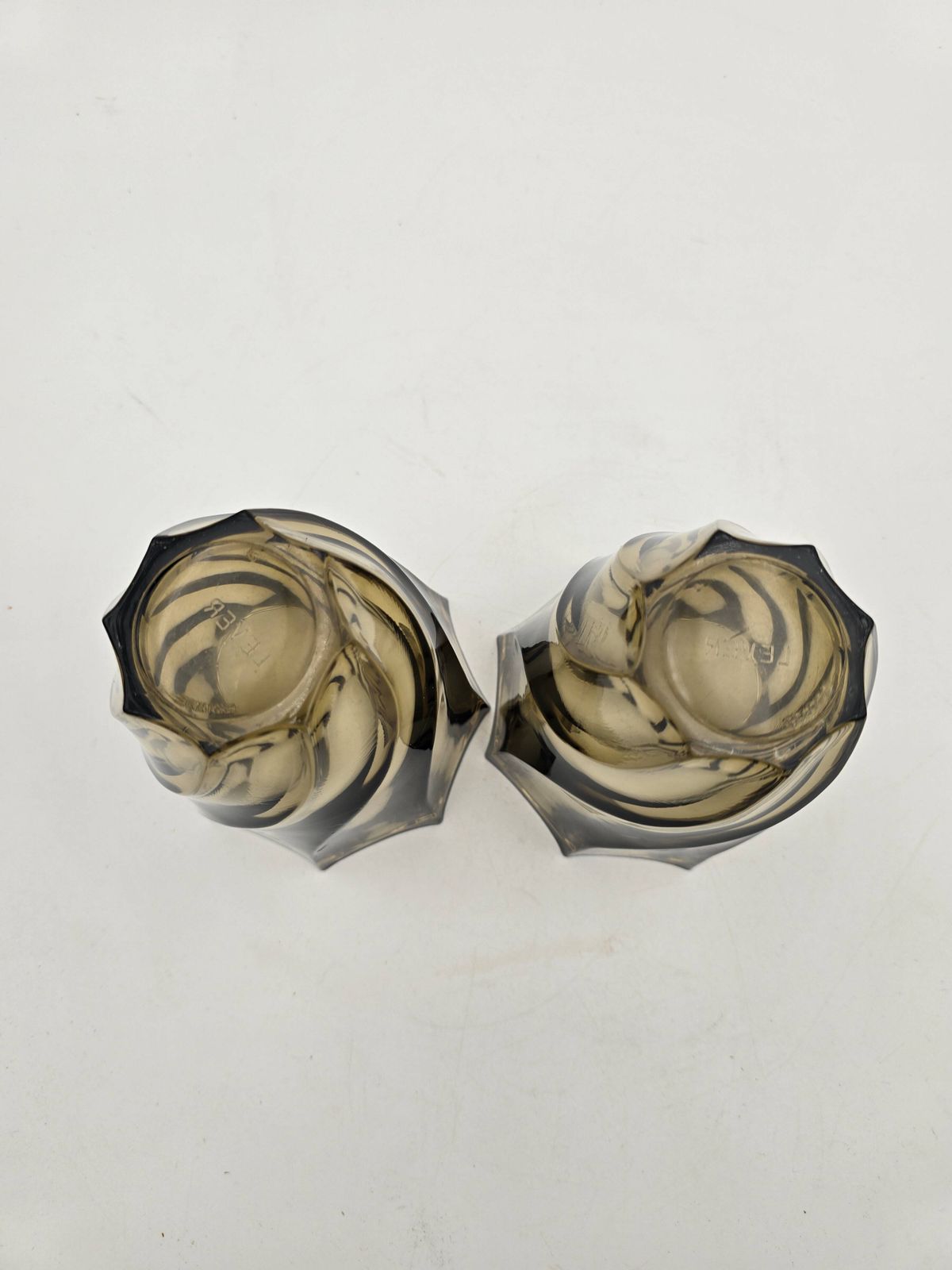 Pair Of 50's Smoked Glass Vases photo buy