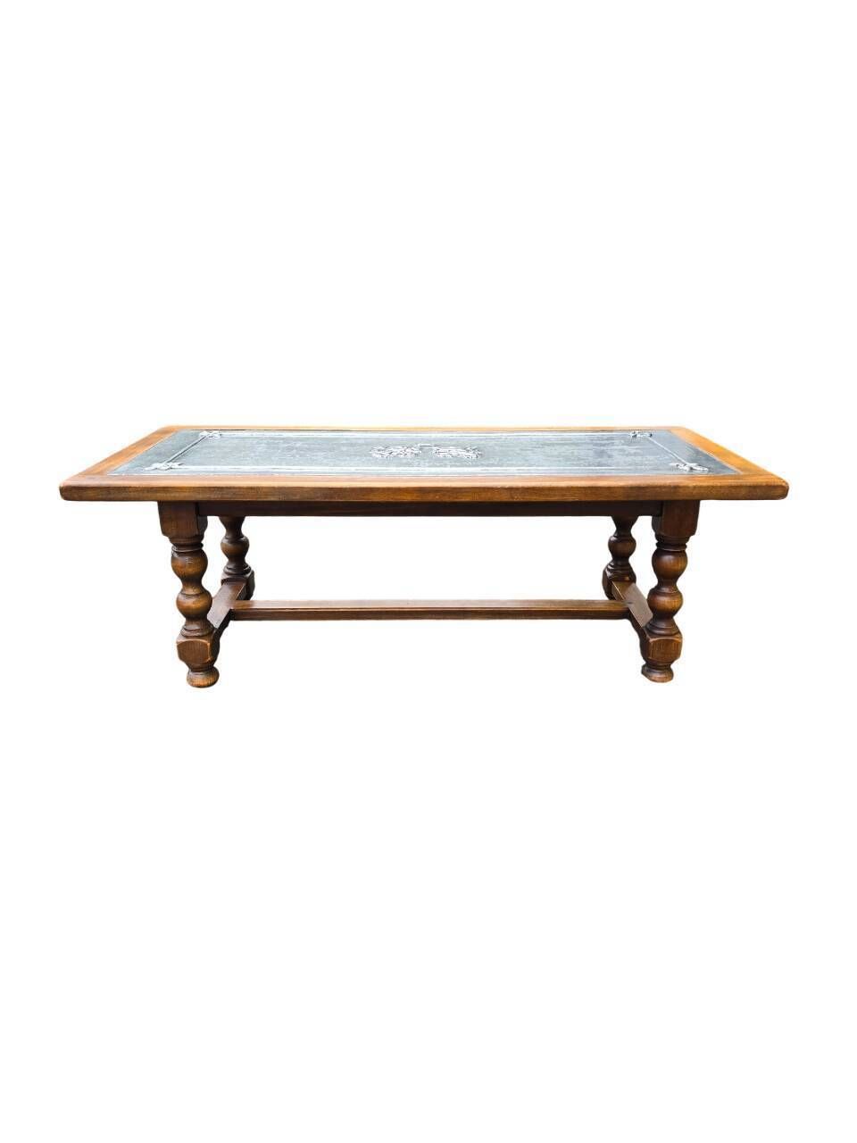 Page 1 Of 9 Vintage Wood And Tin Coffee Table photo furniture