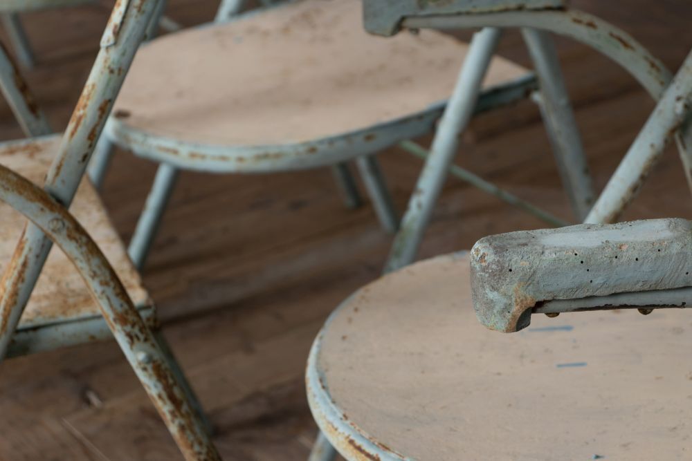 Set Of 6 Vintage French Folding Chairs photo vintage