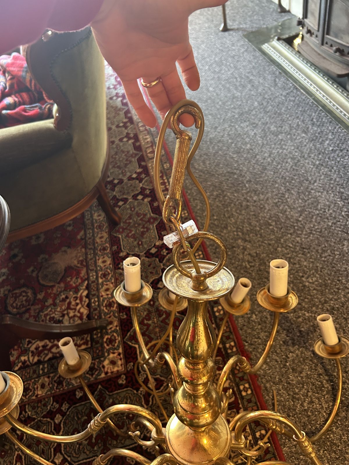 Large Flemish Style Chandelier, 18 Arms, Electric, Brass