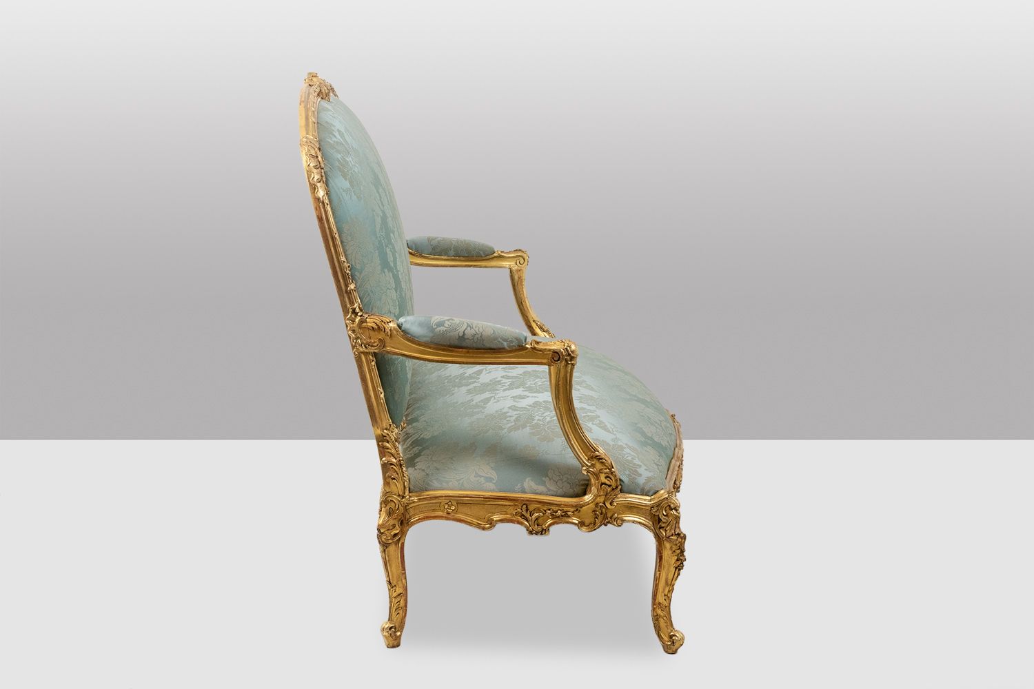 Louis XV Style Living Room With Gilded Wood Frame. Circa 1880. photo furniture