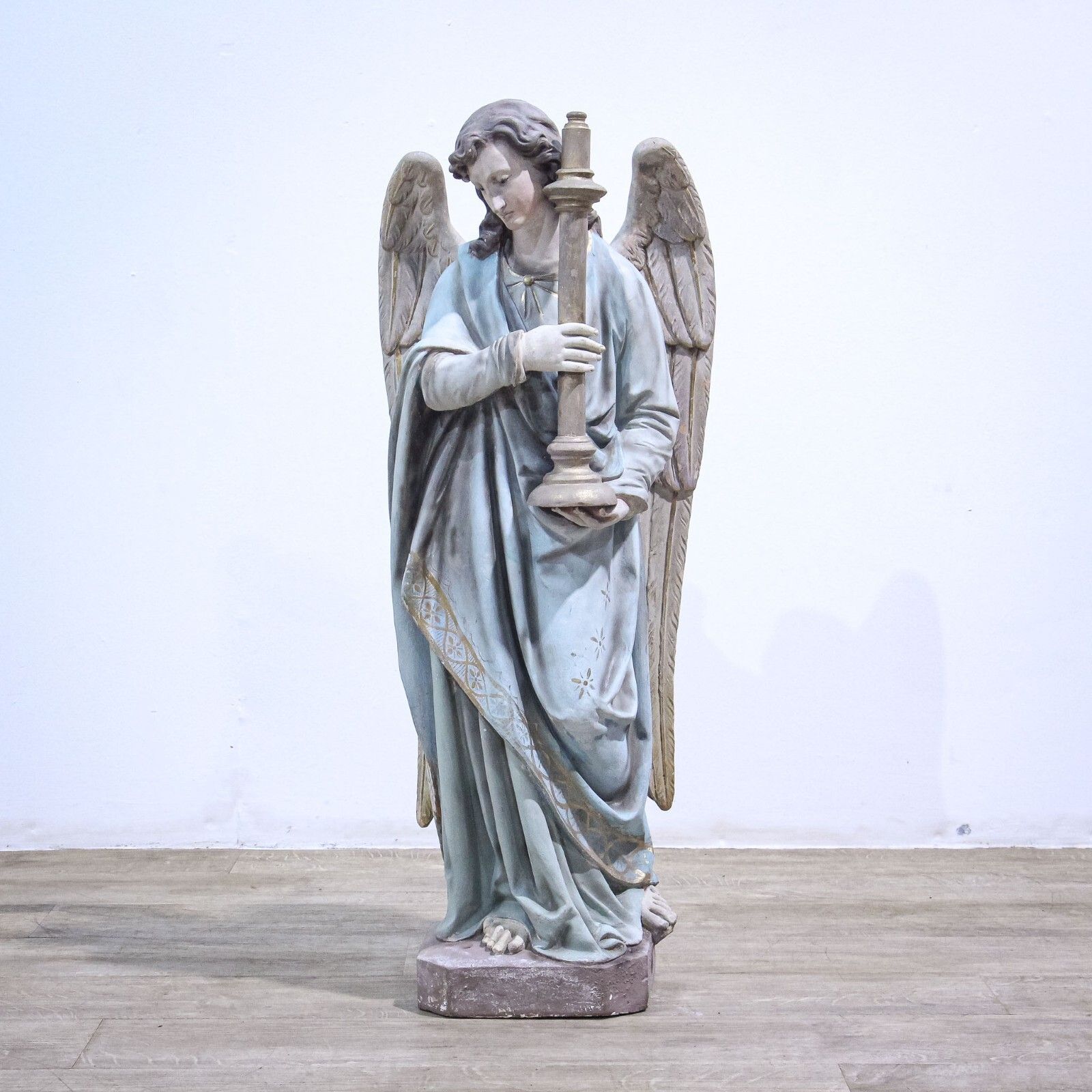 19th Century Terracotta Church Angel Figure photo furniture