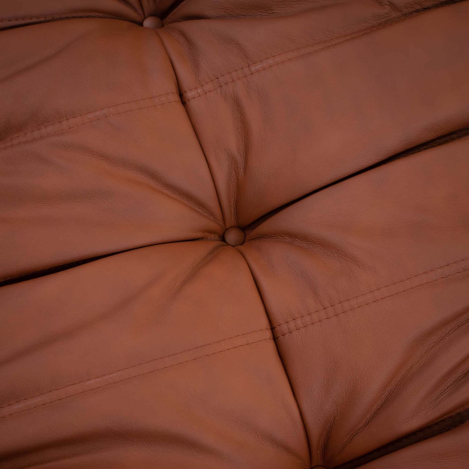 photo for sale Ligne Roset By Michel Ducaroy Togo Brown Leather Modular Sofa, Set Of Three