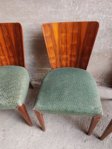 Dining Chairs Vintage X 4 Jindtich Halabala, Beech, Walnut Czech 1940s  Art Deco photo Furniture
