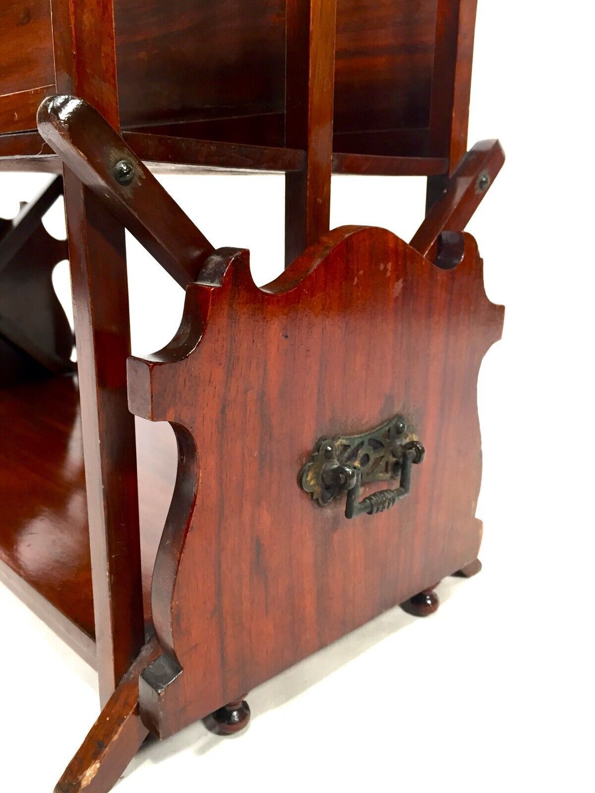Antique Tabletop High Quality Mahogany Canterbury & Book Slide Combination C1900 photo 365.0
