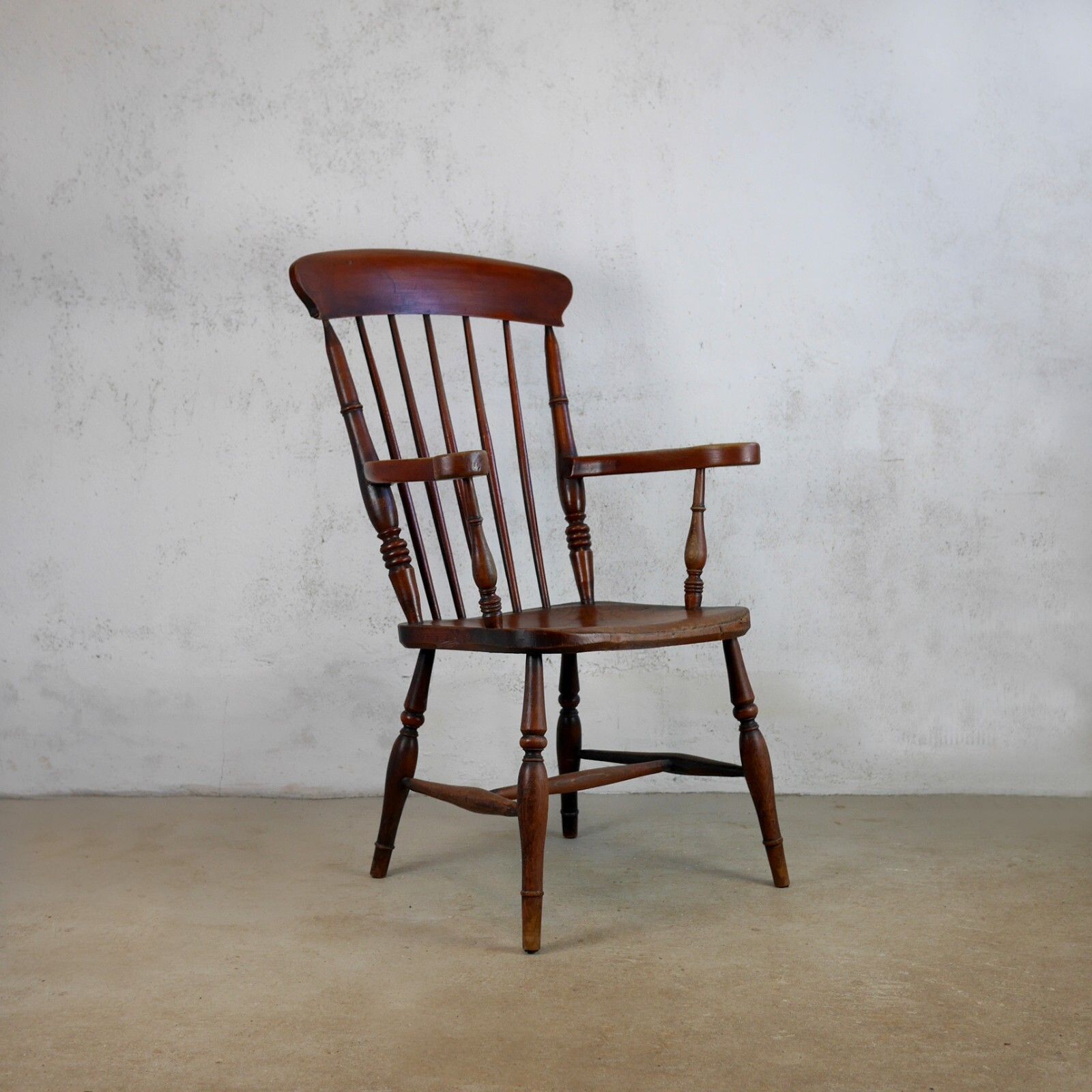 Antique Elm & Beech Windsor Armchair Grandfather Chair Country House #102811 photo furniture