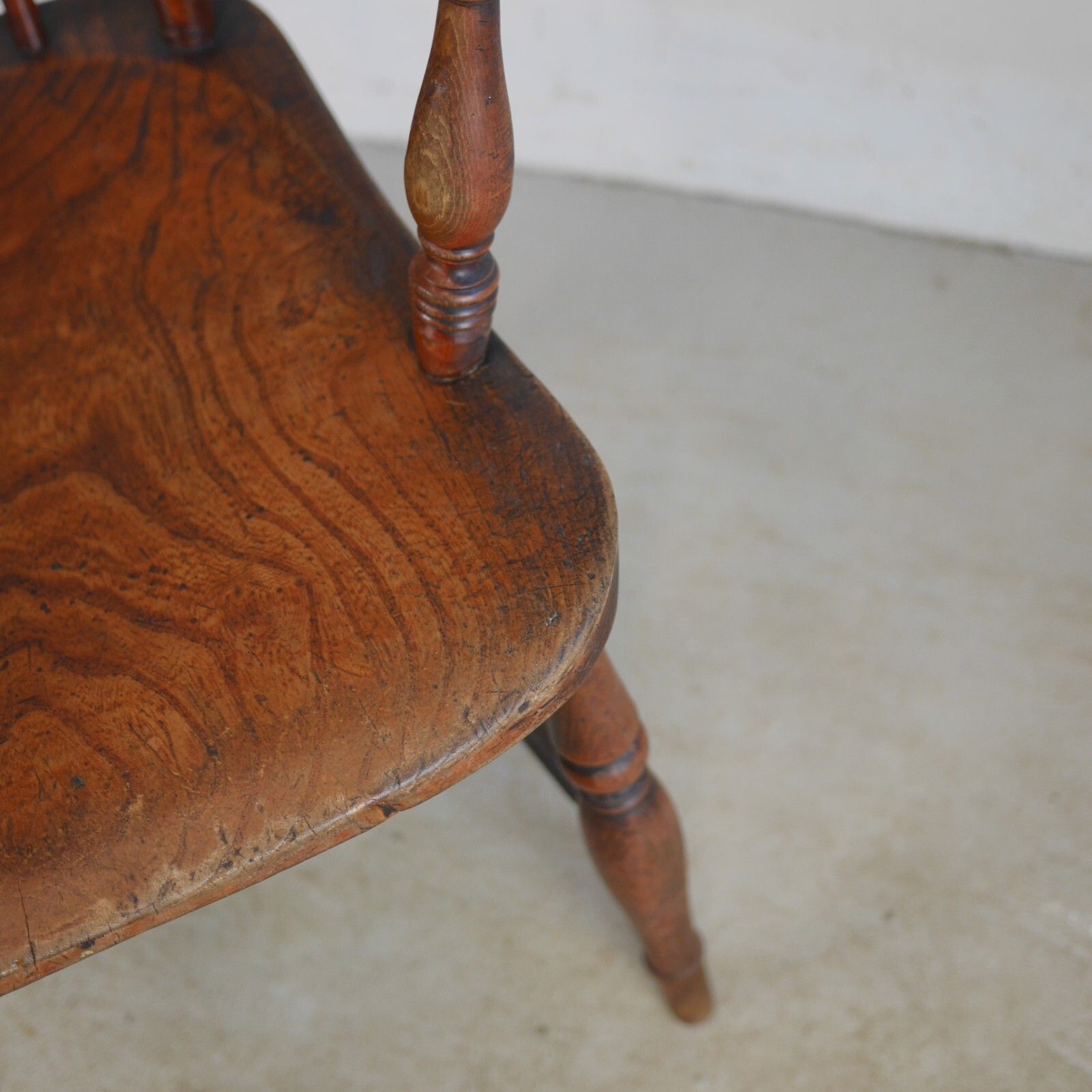Antique Elm & Beech Windsor Armchair Grandfather Chair Country House #102811 photo vinterior