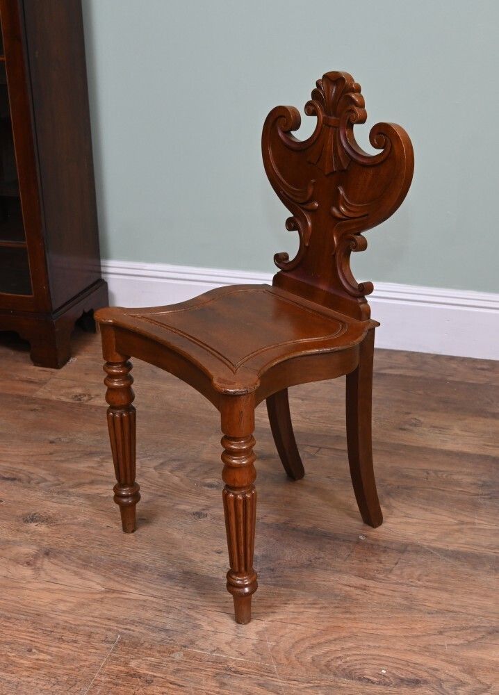Pair Regency Hall Chairs Shield Back Gillows Mahogany 1815 photo 1550.0