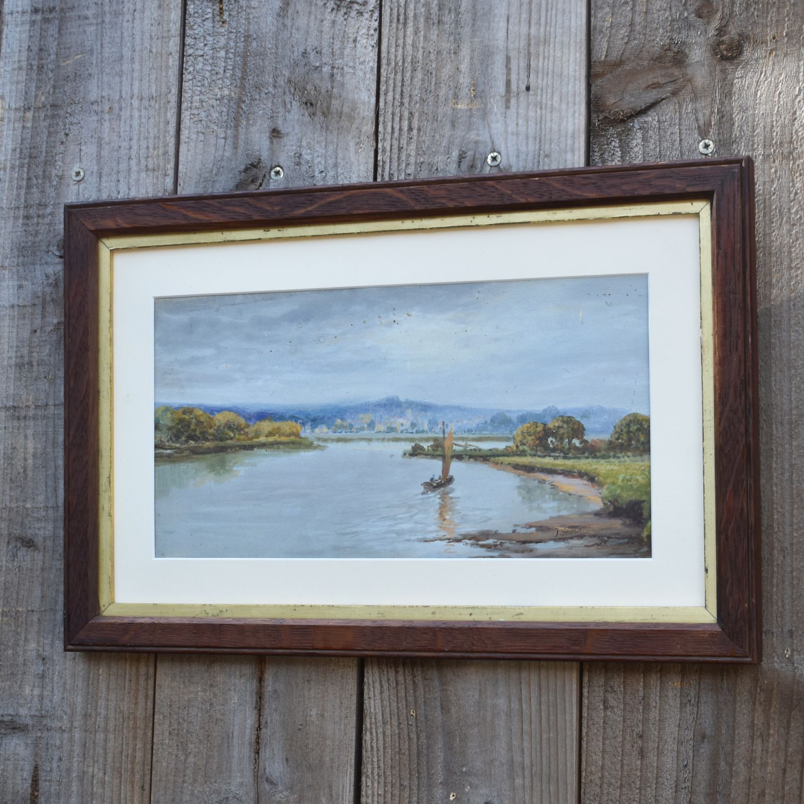 Antique John Shapland 1865 1929 Boat Seascape Decon Coastal Watercolour Painting photo Art