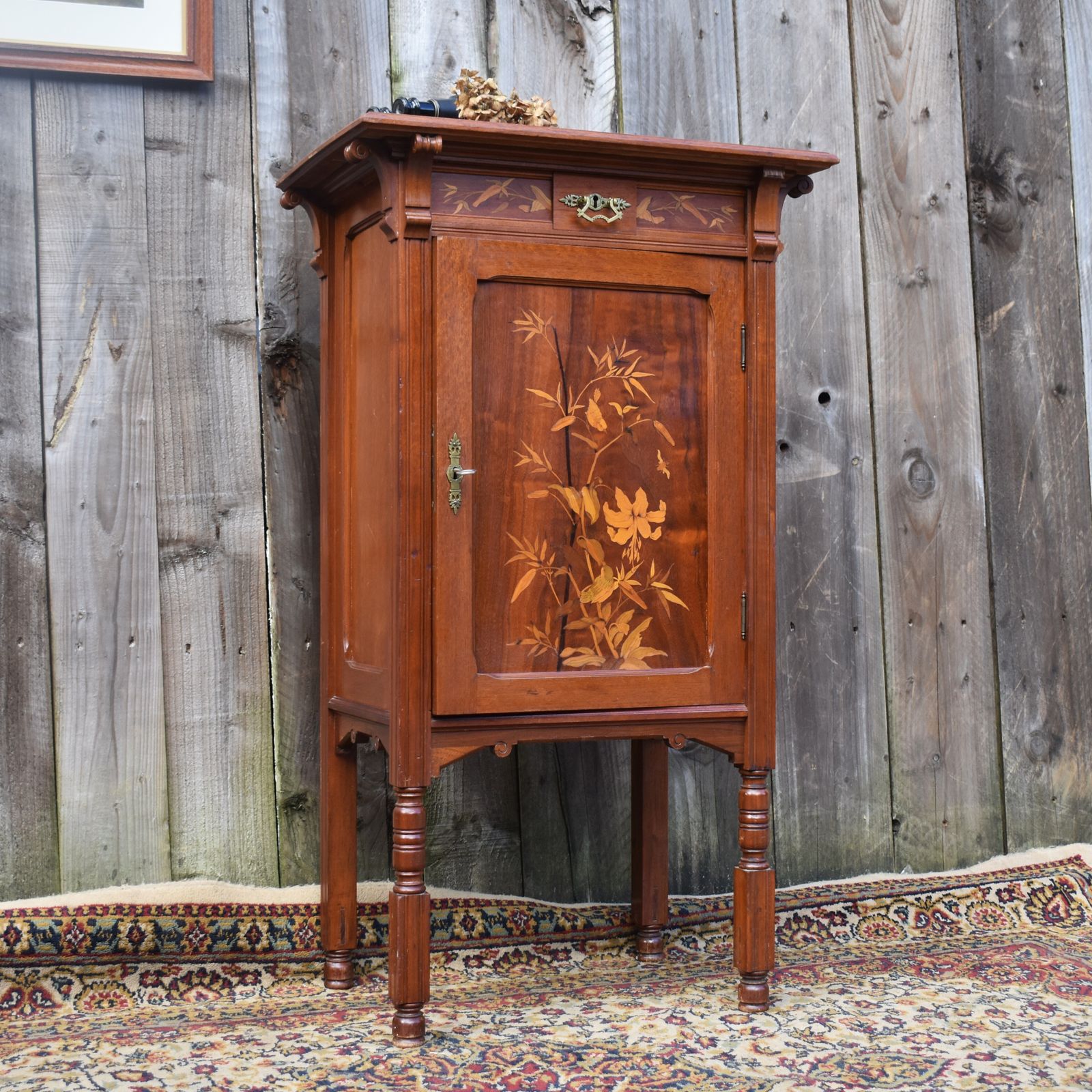 Antique 1930s Rare Oscar Nilsson Snickara Stockholm Bird Inlaid Rosewood Cabinet photo furniture