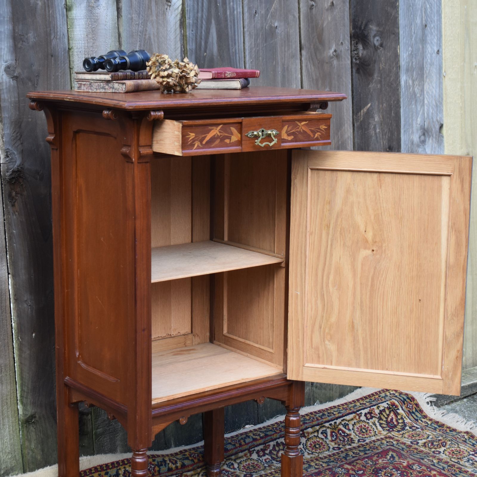 photo for sale Antique 1930s Rare Oscar Nilsson Snickara Stockholm Bird Inlaid Rosewood Cabinet