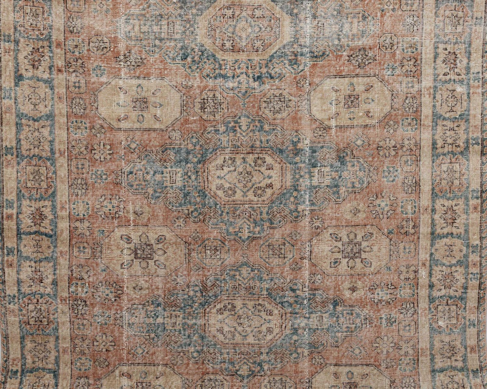 6.4 X 10.2 Feet Vintage Rug, Unique Turkish Rug, Area Rug, Oushak Rug, Antique Rug, Living Room Rug, Handmade Rug, Old Rug, Wool Rug, A4794 photo for sale