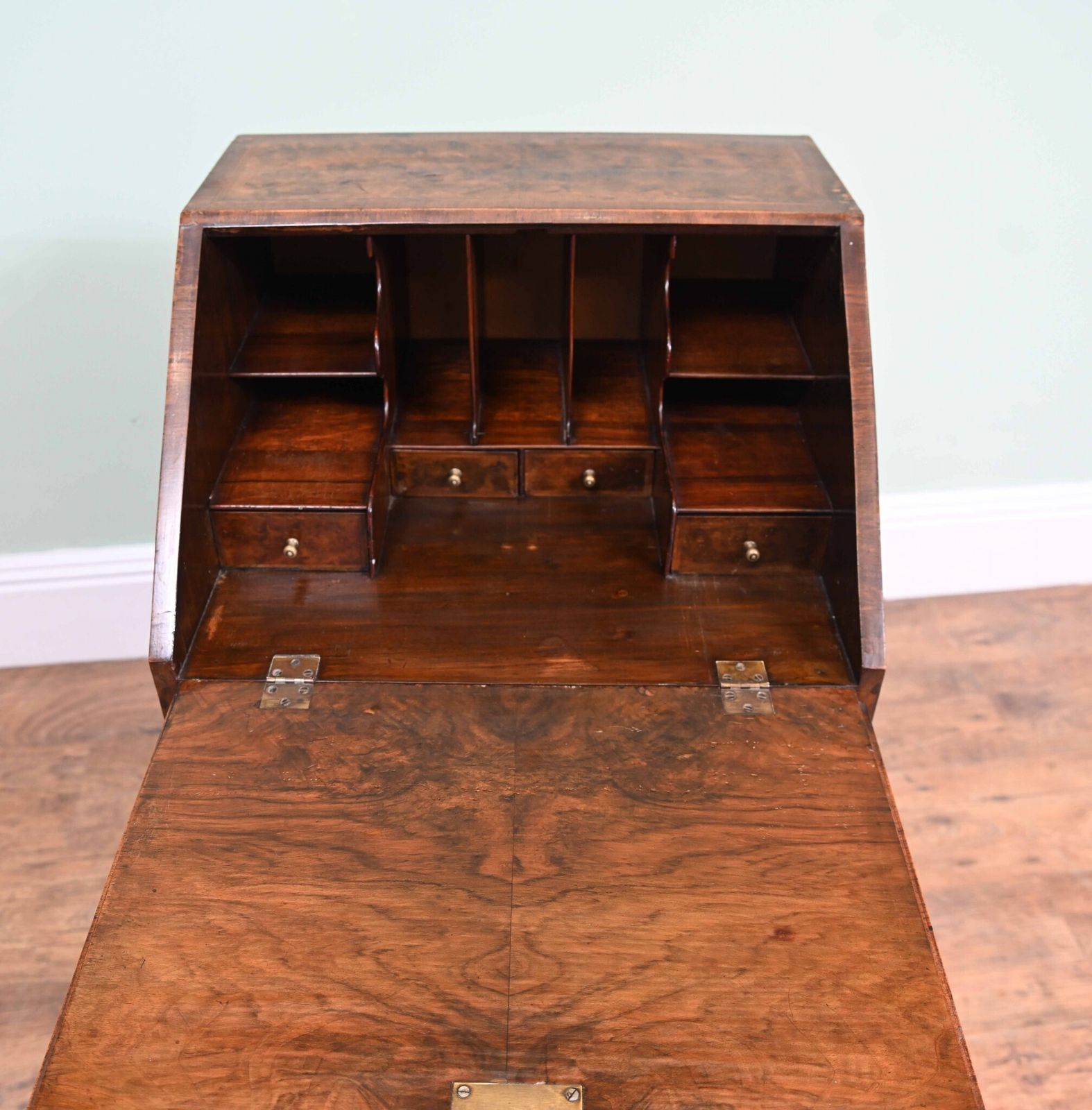Victorian Bureau Desk Walnut Antique Writing Table 1890 photo vinterior