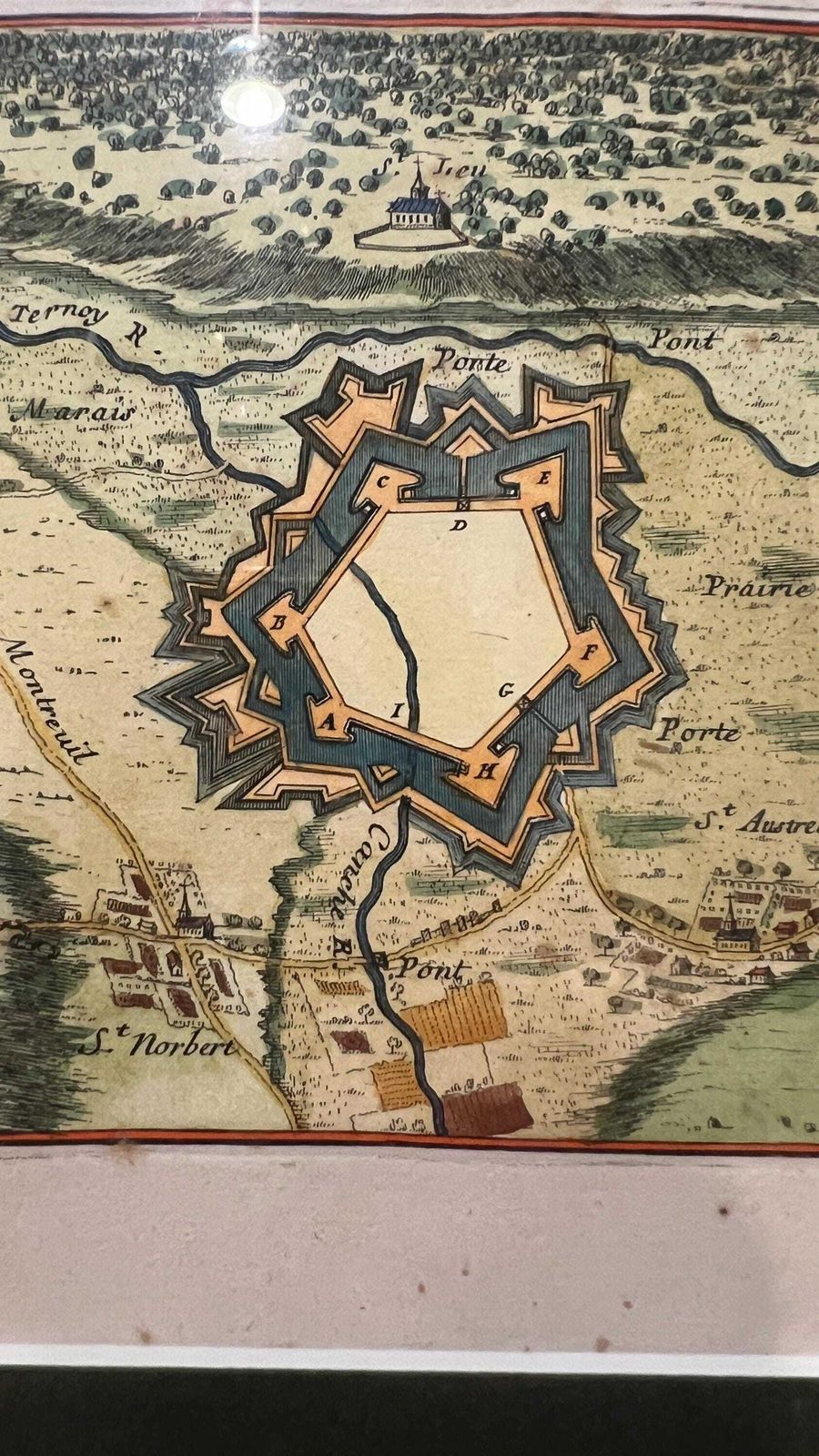 1800s Restrike Of 17th Century Map Of Hesdin, France By Beaulieu After Mortier photo 149.0