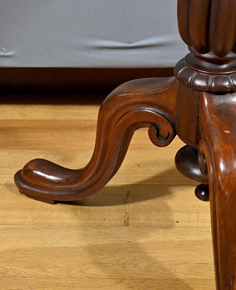 Mahogany Tripod Pedestal Table, Louis Philippe Style – 2nd Half Of The 19th Century photo vintage