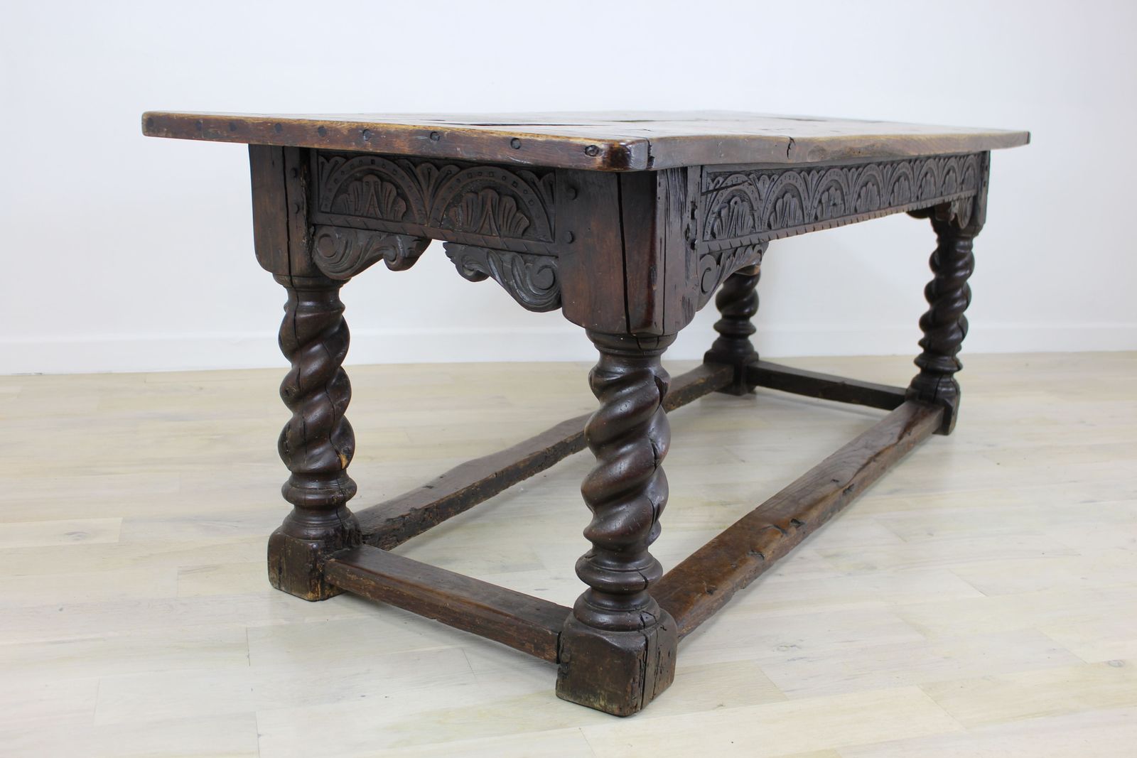 Antique Carved Oak Refectory Table 17th Century And Later photo 2750.0