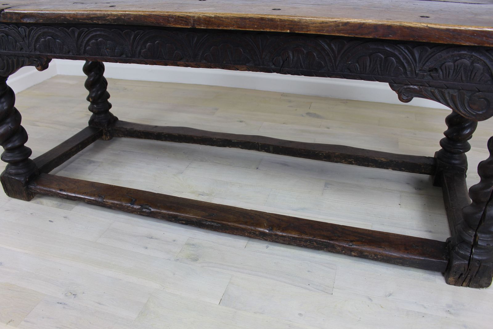 2750.0 Antique Carved Oak Refectory Table 17th Century And Later photo