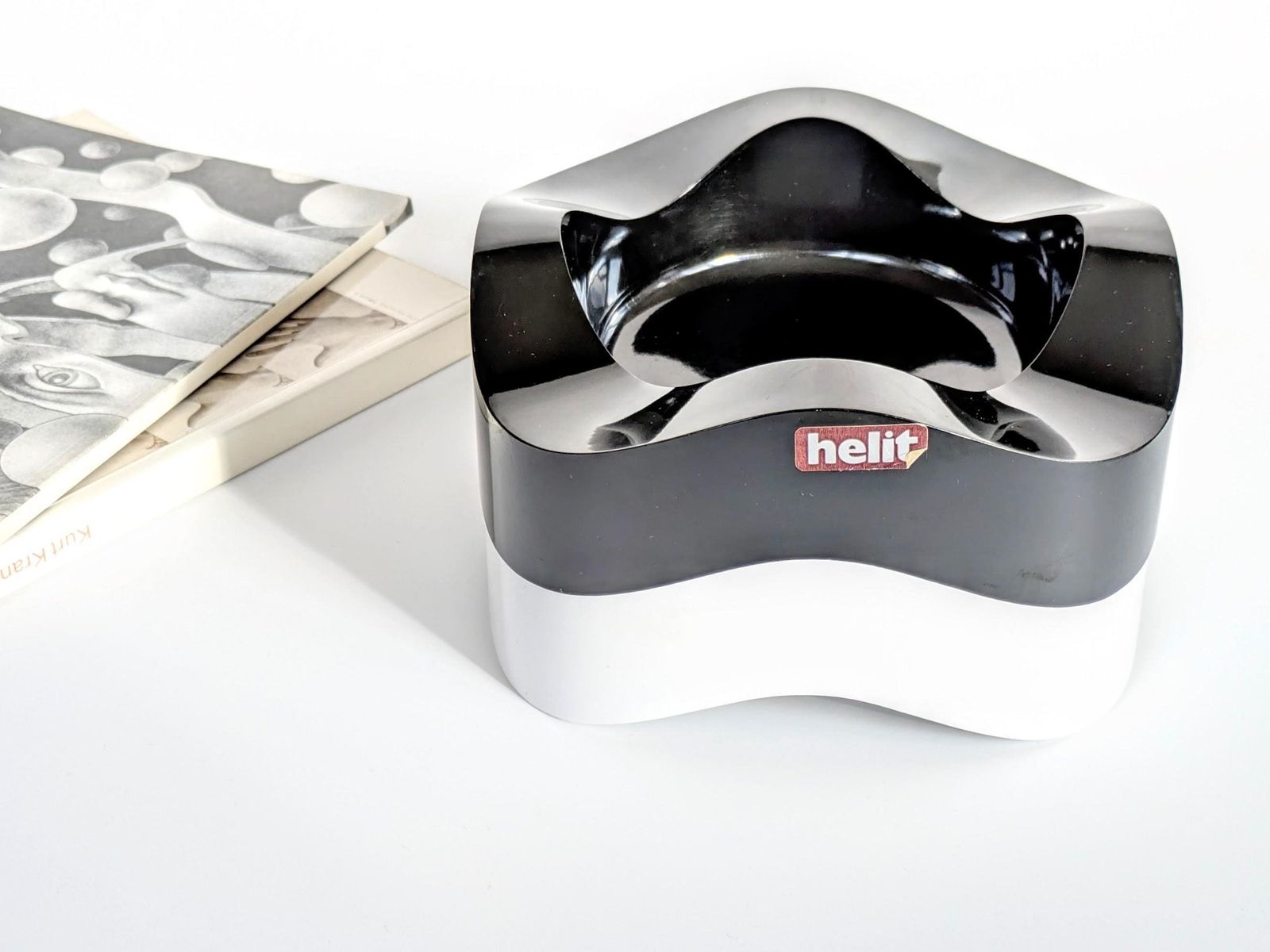 photo for sale 2 X Space Age Ashtrays | Black And White | Walter Zeischegg For Helit Germany, 1960's