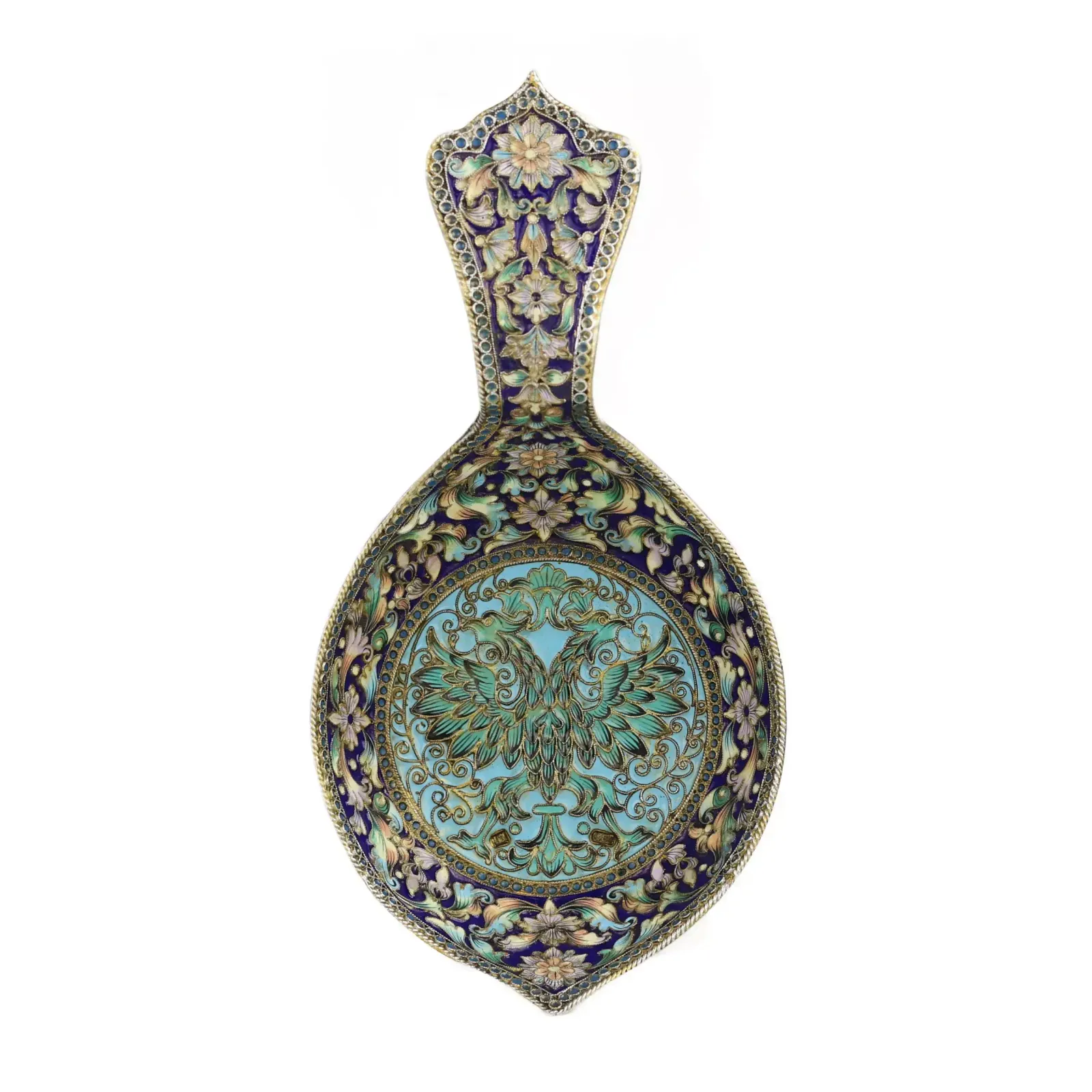 Silver Ladle With Enamel. St. Petersburg, Last Quarter Of The 19th Century. photo furniture