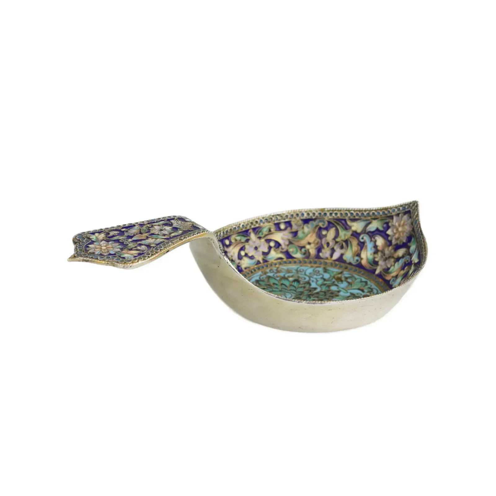 Silver Ladle With Enamel. St. Petersburg, Last Quarter Of The 19th Century. photo for sale