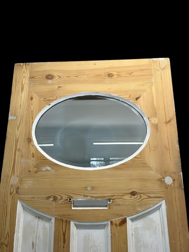 Art Deco Bevelled Glass Front Door Period Old Reclaimed Antique Wood 20s 30s photo vintage